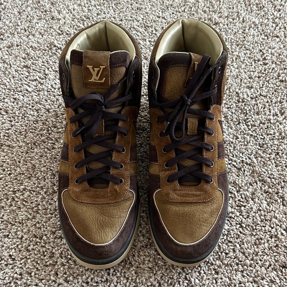 Louis Vuitton high top suede sneakers - Picture 1 of 5
